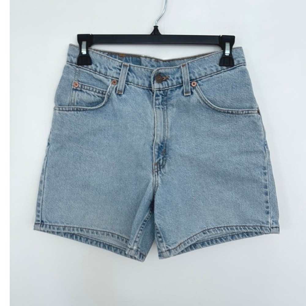 Vintage Levis 950 Relaxed Fit High Waist Denim Jorts Womens 28 Blue 90s Bermuda